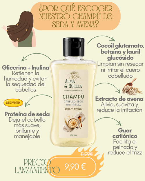 Champú para cabello seco: Seda y Avena 200 ml